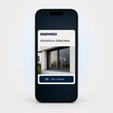 Alerte du WVD301 reçue sur smartphone via Daewoo Home Connect