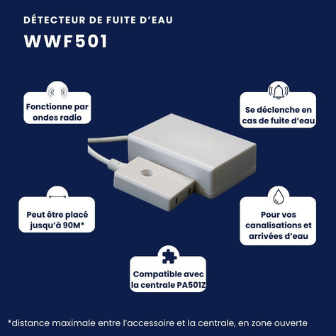 Détecteur de fuite d'eau WWF501 | Compatible avec l'alarme SA501 & PA501Z