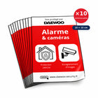 Pack de 10 autocollants Site protégé Daewoo, alarme et caméras