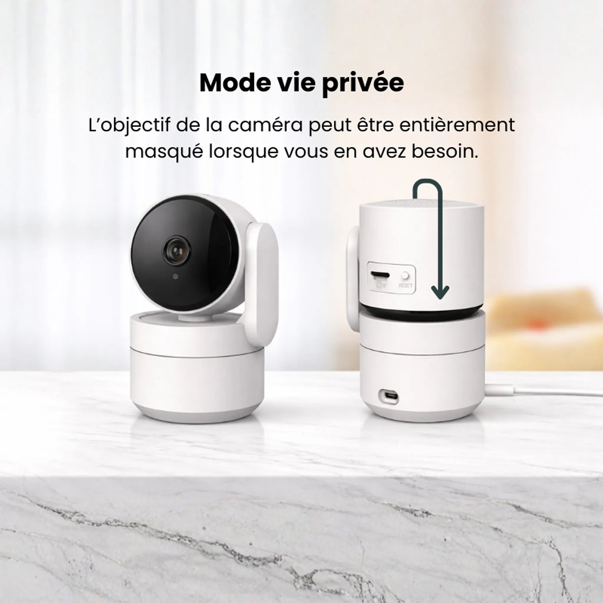 Caméra intérieure rotative IP506P - Wifi | Full HD | Vie Privée