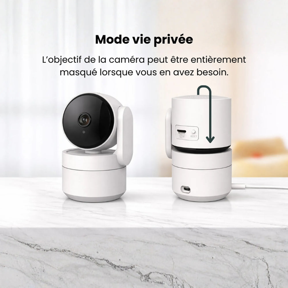 Caméra intérieure motorisée IP506P en mode Vie Privée
