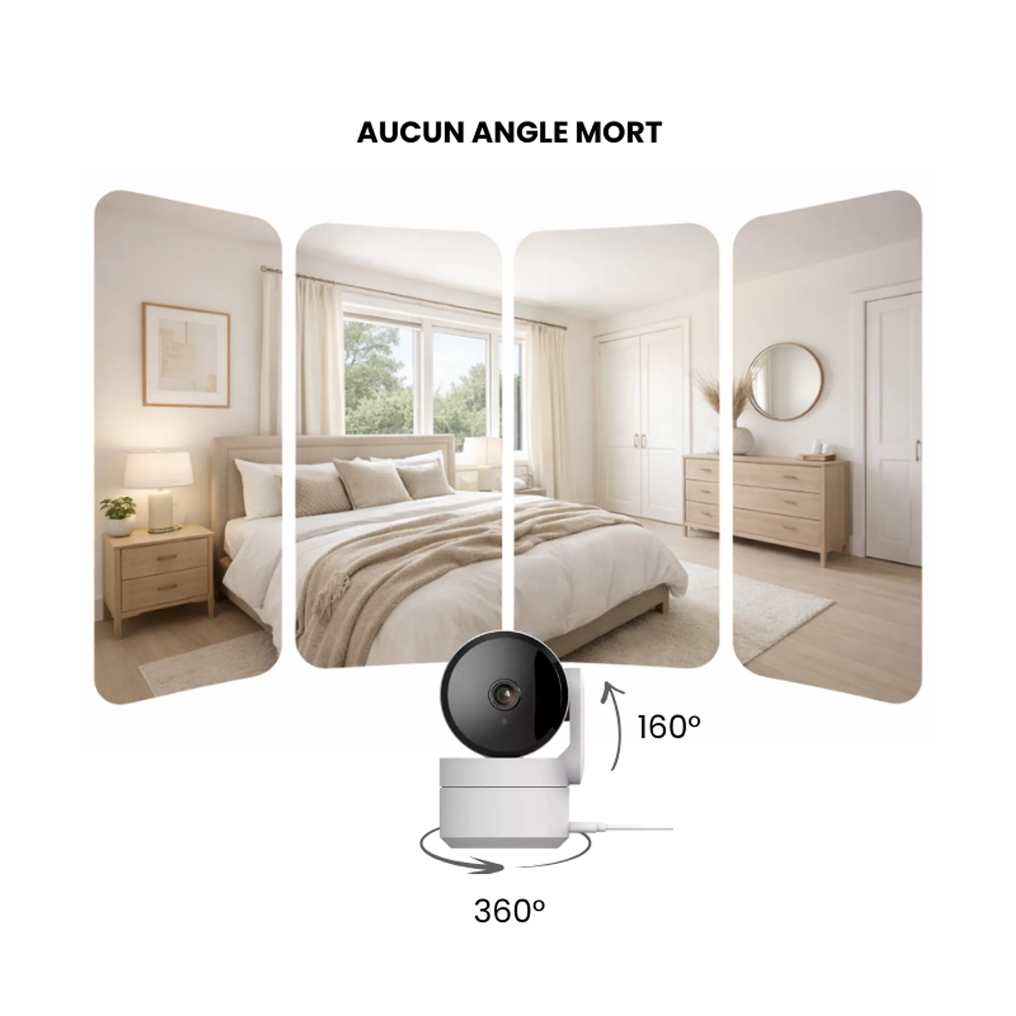 Caméra intérieure rotative IP506P - Wifi | Full HD | Vie Privée