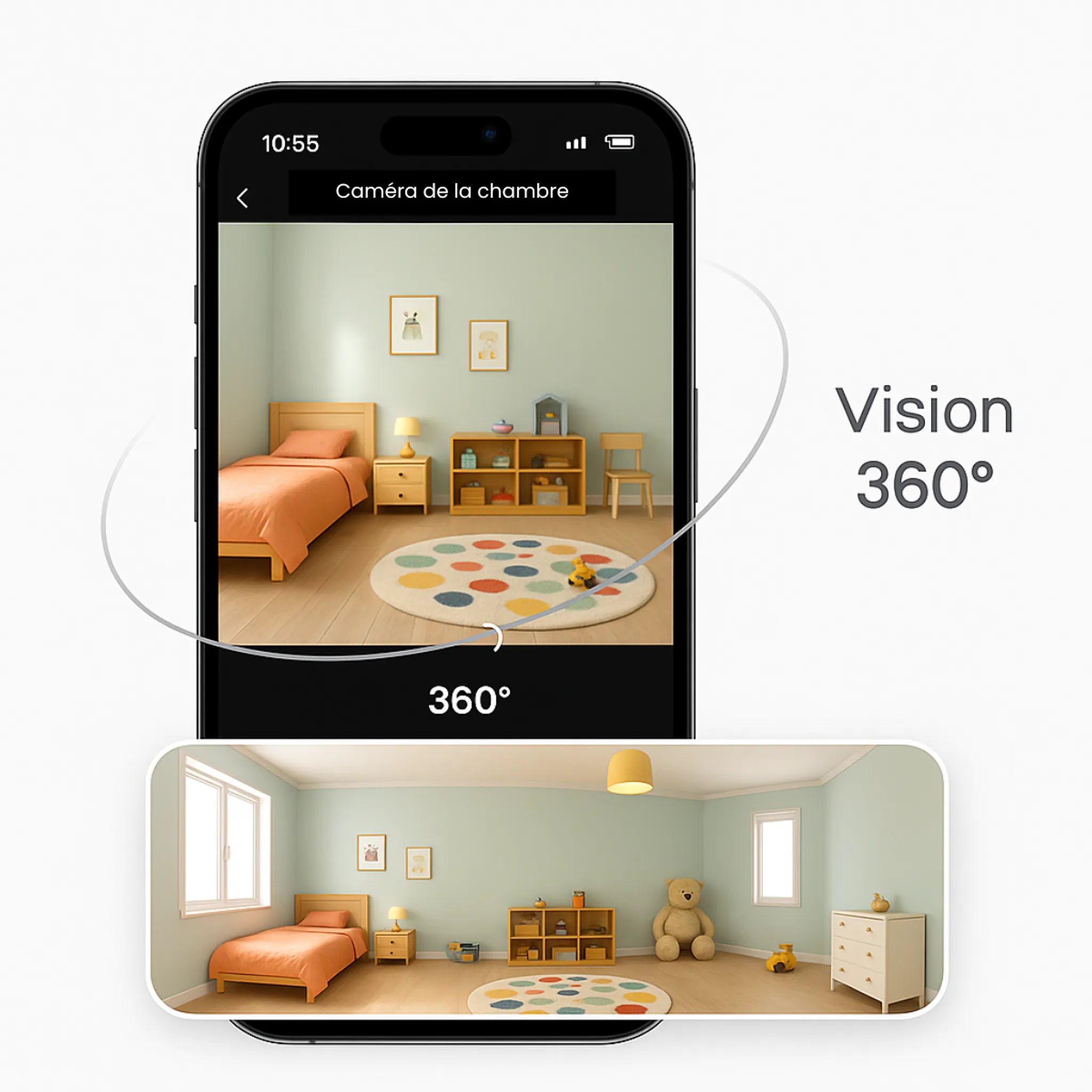Caméra intérieure rotative IP506P - Wifi | Full HD | Vie Privée