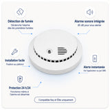 Caractéristiques du détecteur de fumée connecté Daewoo WSD501