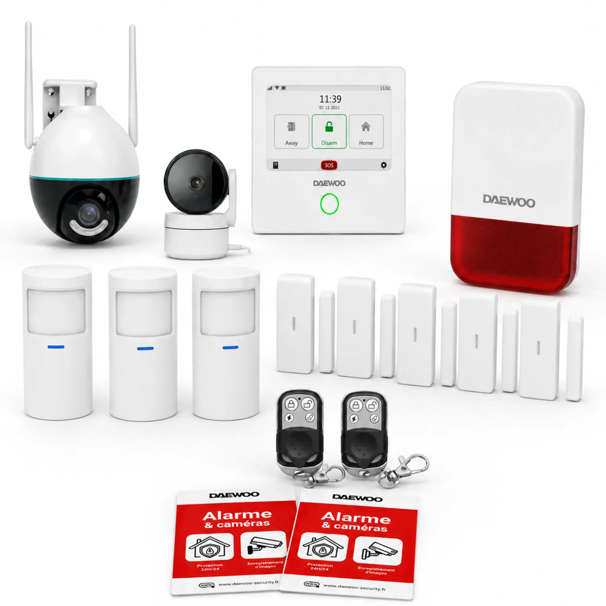 Pack alarme Touch AM341 Daewoo : centrale tactile, caméras intérieure et extérieure Full HD