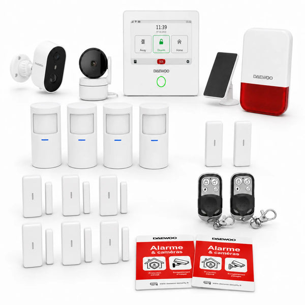 Pack Alarme AM342 | Centrale Touch | Kit Complet avec Caméras Full HD Intérieures/Extérieures autonomes