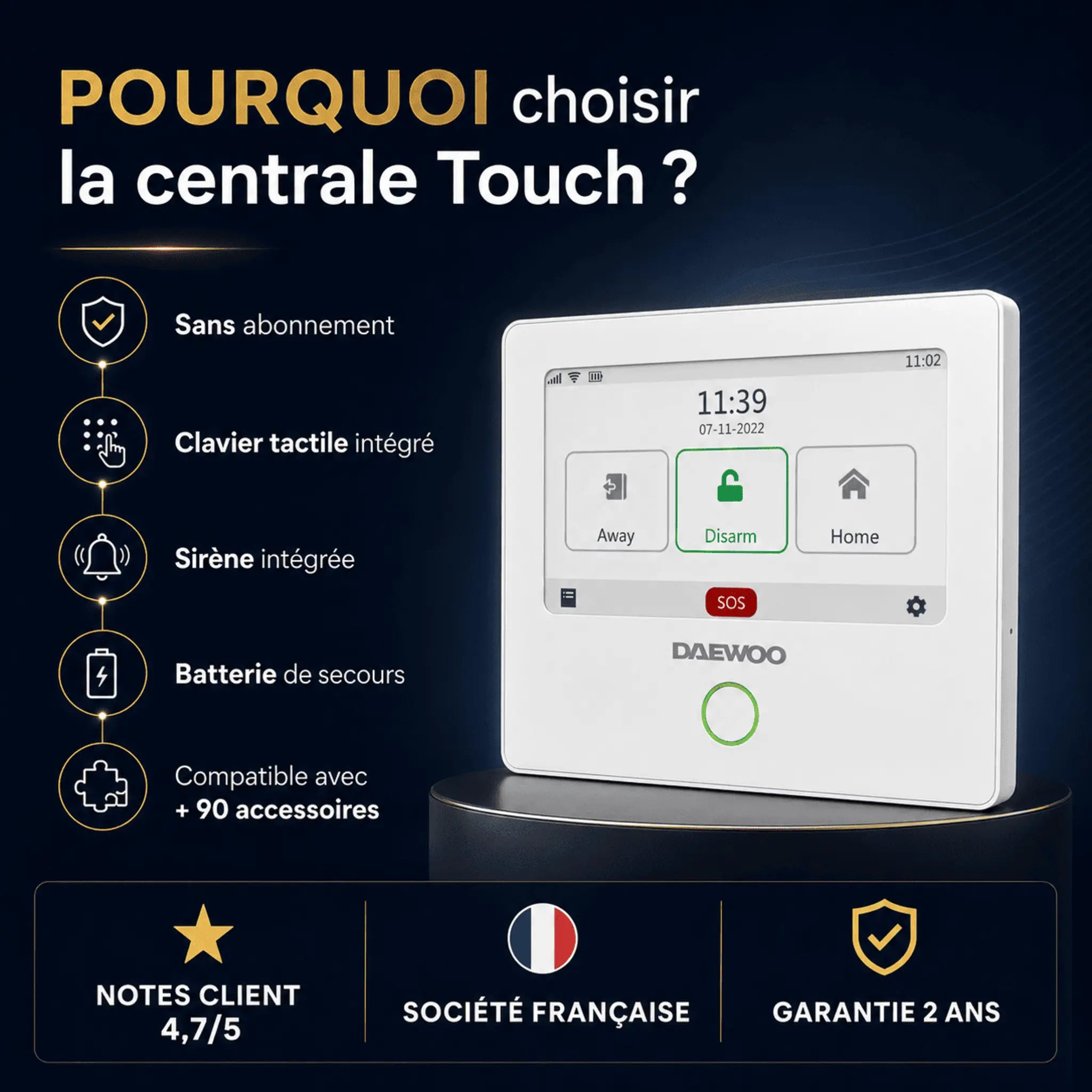 Pourquoi choisir l'alarme Daewoo Touch AM301 : points forts du système