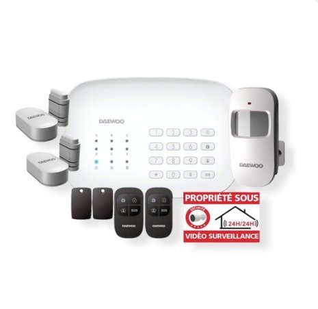 Daewoo Pack Alarme AM314, Centrale à écran Tactile, détecteur de