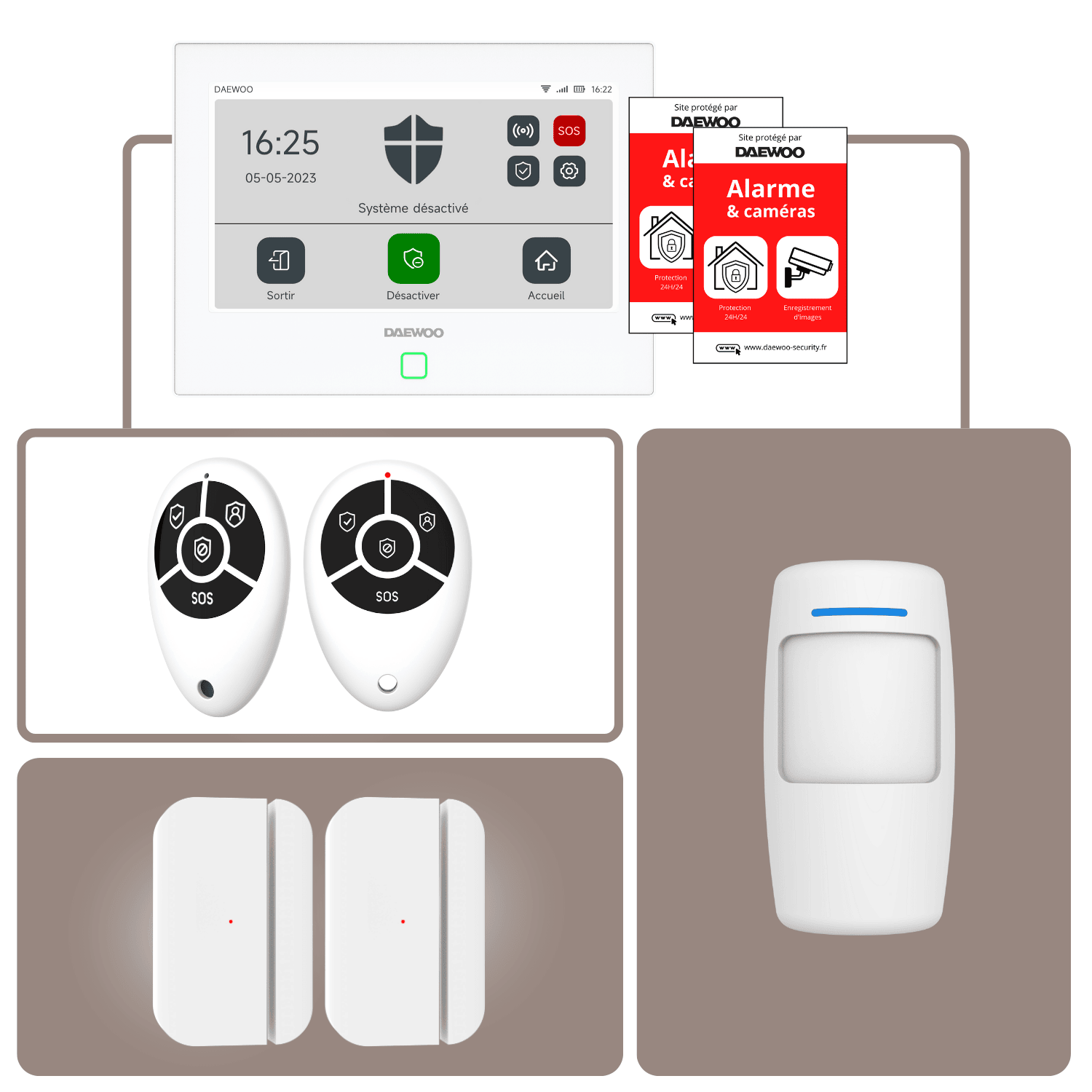 Daewoo Pack Ultimate+  Alarme Maison Sans Fil Wifi/gsm Connectée