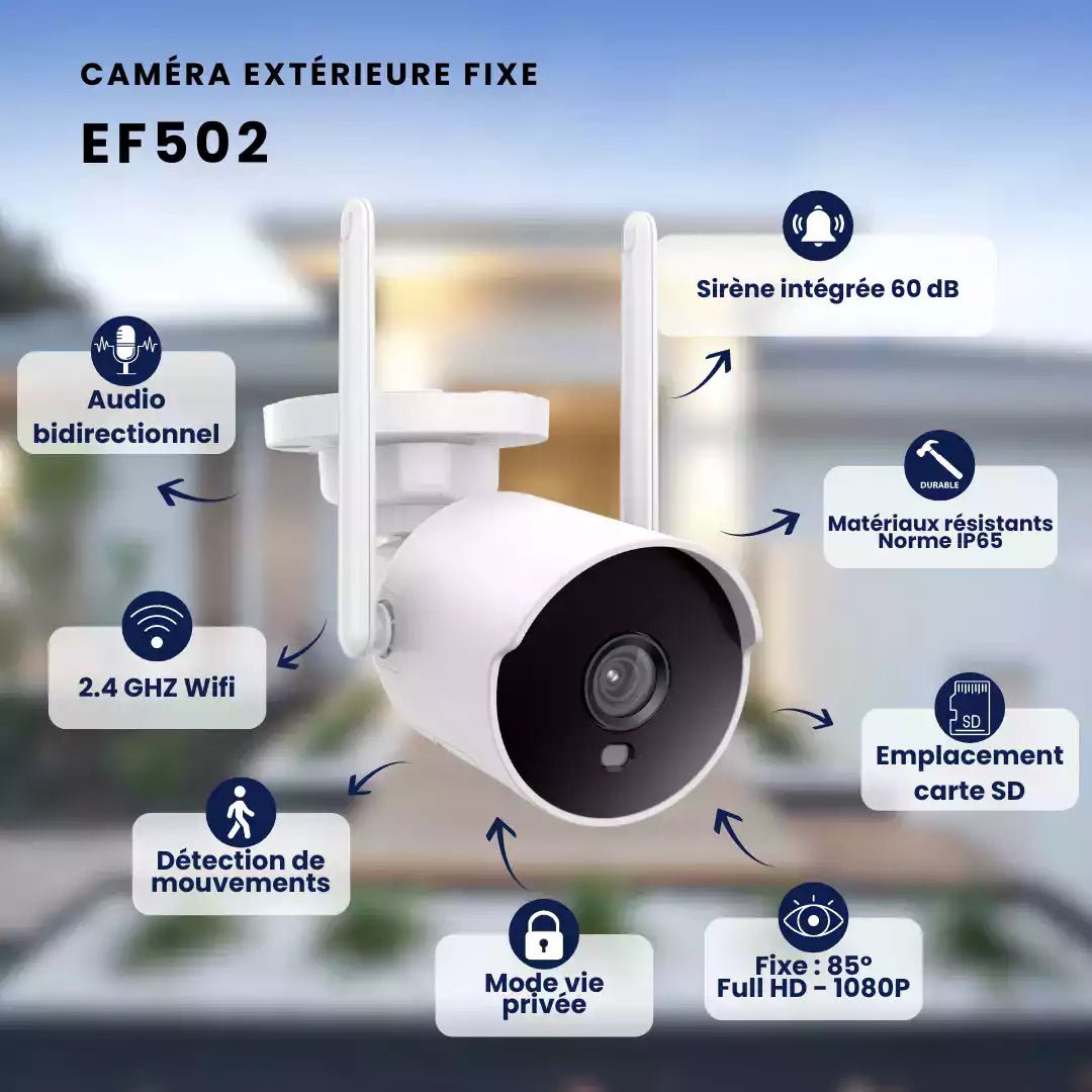 Caméra EF502 extérieure fixe - Wifi | Full HD - Daewoo Security
