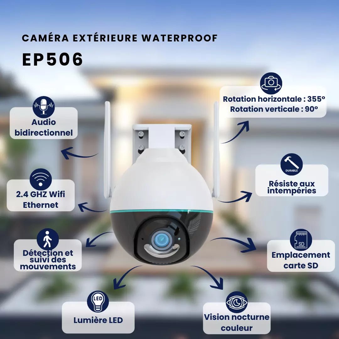Caméra EP506 extérieure rotative filaire - 4MP - Daewoo Security