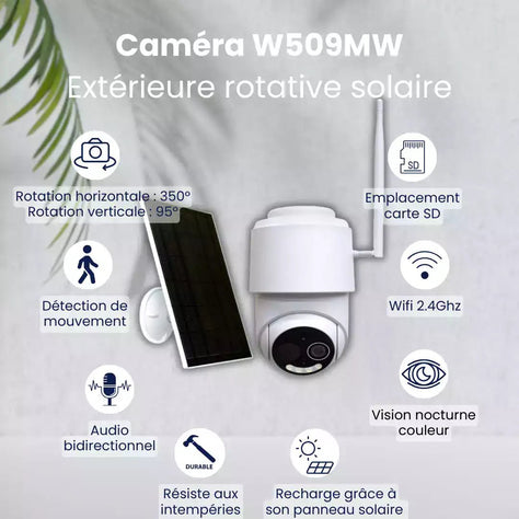 Caméra W509MW extérieure rotative solaire - Daewoo Security