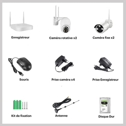 Daewoo Enregistreur NVR avec 4 Caméras et 1 disque dur 1To - Daewoo Security
