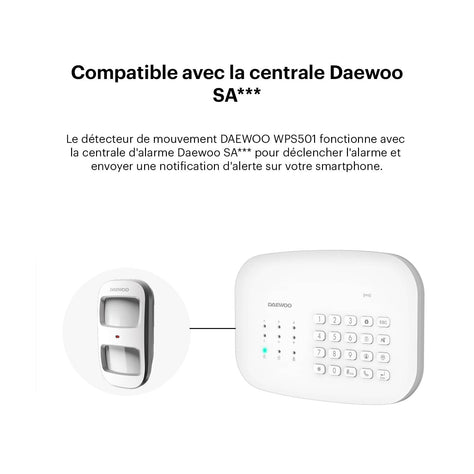 Détecteur de mouvement Animaux WPS501 | Compatible avec l'alarme SA501 & PA501Z - Daewoo Security