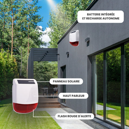Sirène extérieure Solaire WOS301S | Compatible avec l'alarme AM301/AM302 - Daewoo Security