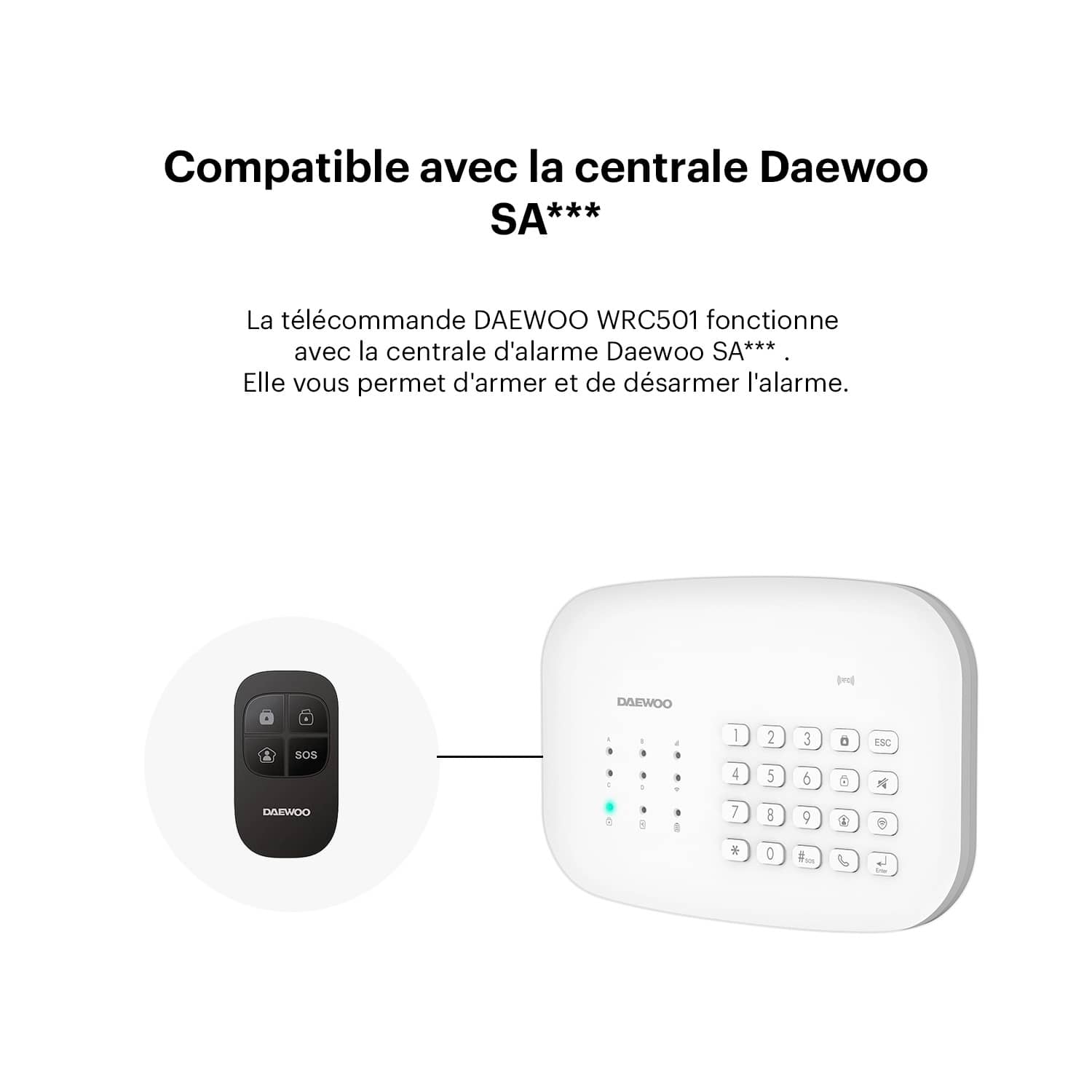 Télécommande WRC501 | Compatible avec l'alarme SA501 & PA501Z - Daewoo Security